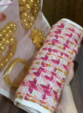 首饰袋 小香风黄金首饰收纳袋便携加长升级首饰卷包铺盖卷首饰盒