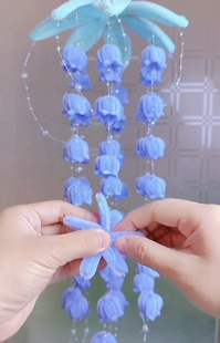 新款垂吊款铃兰花风铃扭扭棒DIY材料包礼物手工摆件