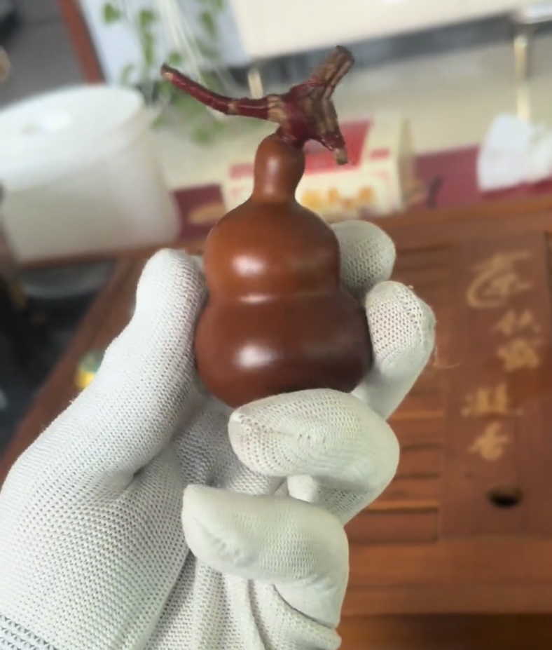 包浆天然老葫芦手捻小葫芦把玩紫皮文玩摆件手把件草里金