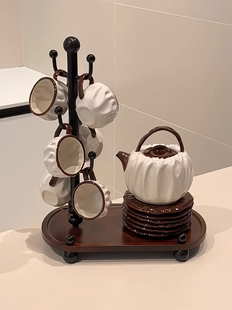 简约创意花草茶具下午茶茶杯茶壶套装轻奢水果花茶壶收纳套装