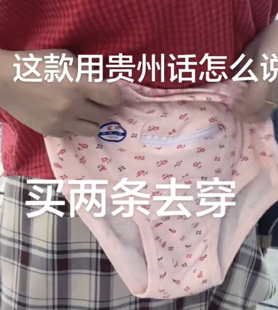 大码高腰棉防盗内裤有兜带拉链胖mm三角中老年印花内裤