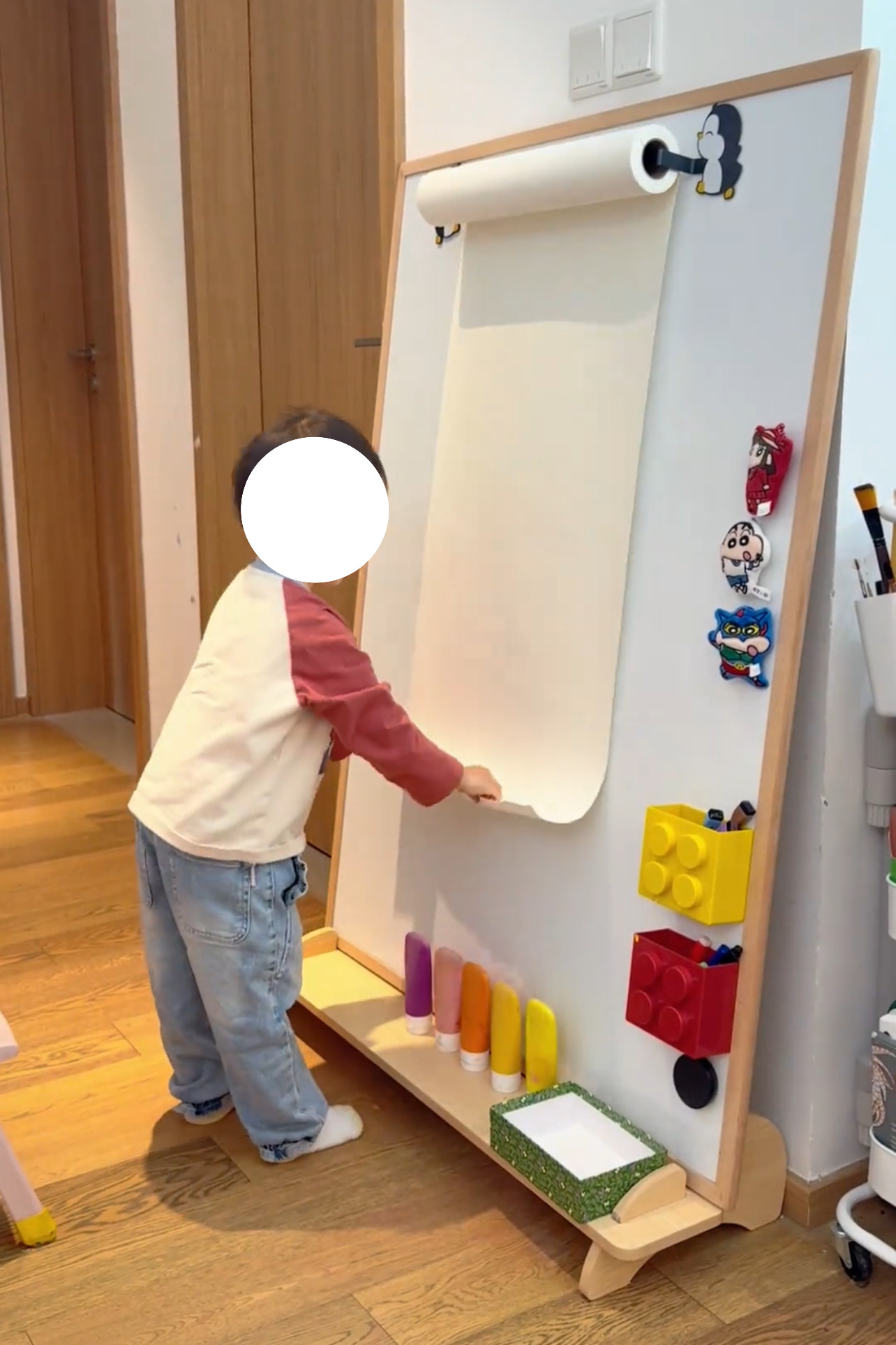 超大可创作可擦无尘涂鸦家用实木画画白板宝宝儿童画板磁性写字板