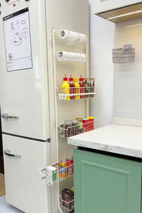 冰箱收纳架落地款简约便携式免打孔粘贴调味料置物架新款2026