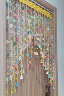 黄色花藤铃兰花成品手工花朵门帘毛线钩针小花铃兰材料创意新款