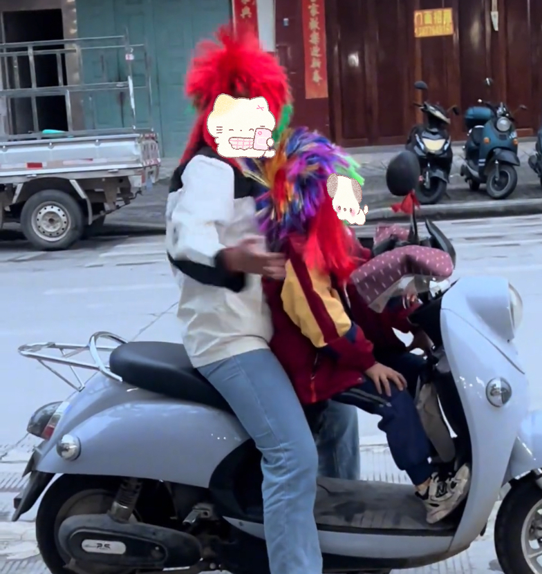 新款七彩假发杀马特假发主播道具套装可爱洋气粑粑头套沙雕假发