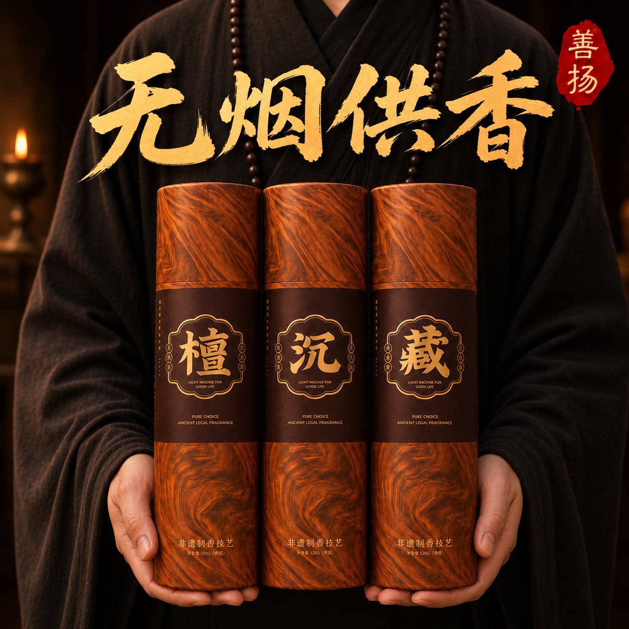 【买3送1】无烟老山檀香家用供香图片