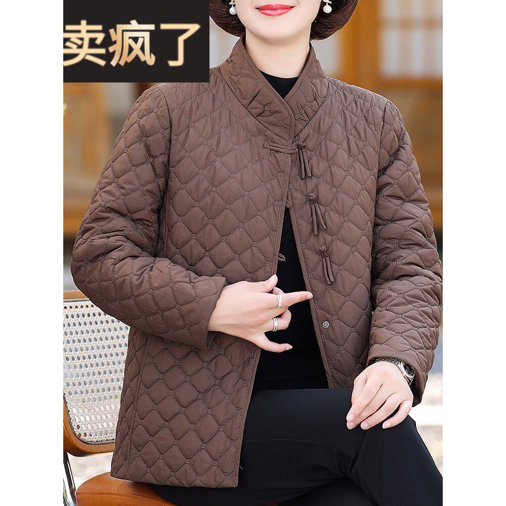 中老年人冬装女50岁60短款轻薄棉衣奶奶棉服妈妈秋冬中式国风外套