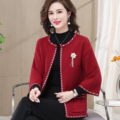 喜服婆婆妈妈参加结婚礼服春秋上衣服女装订婚宴大码外套装五一穿