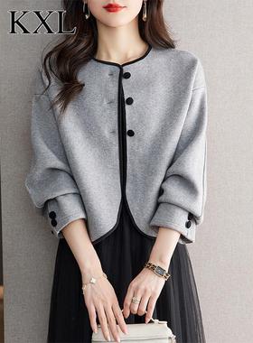 高级感气质灰色毛衣短外套女2025新款早春洋气超好看针织开衫外搭