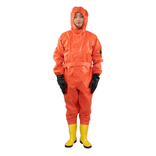 消防二级化学防护服轻型防化服耐酸碱工作服连体无尘生物防护服