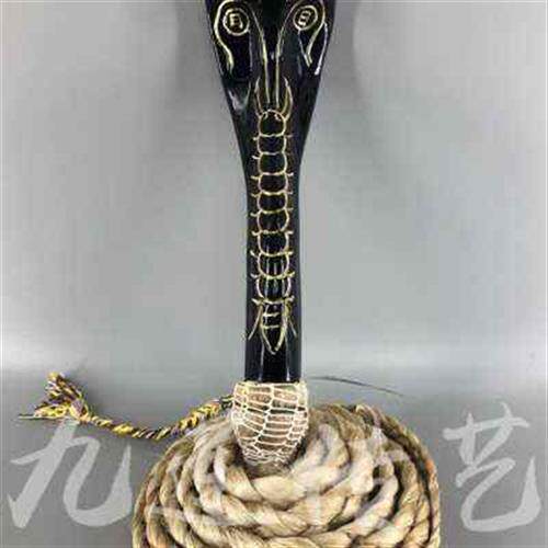 木雕蛇头法鞭蛇鞭法绳法索绳索樟木手工精雕彩绘1尺传艺木雕.