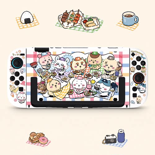 任天堂Switch2保护壳OLED硬壳分体底座全包防摔可爱彩色chiikawa