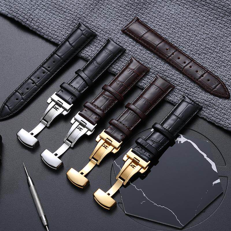手表真皮表带蝴蝶扣针扣配件男女士代用天梭力卡西欧天王浪琴美度