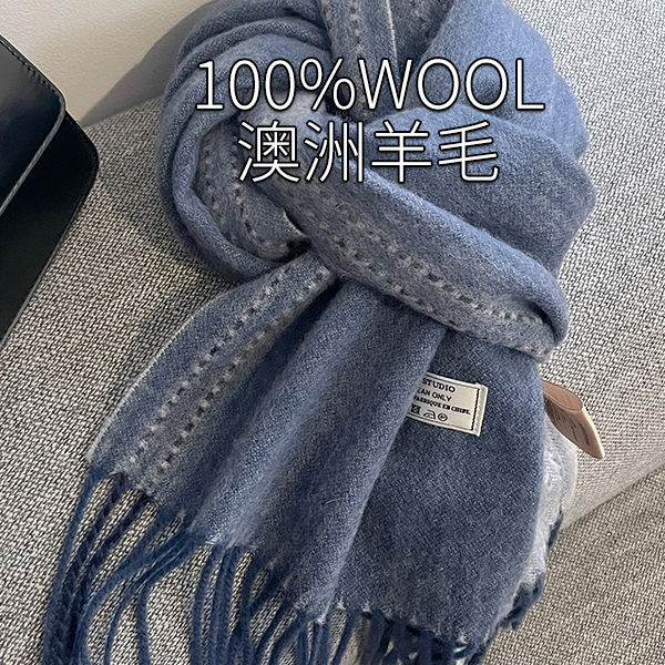 100%纯羊毛围巾女冬季保暖