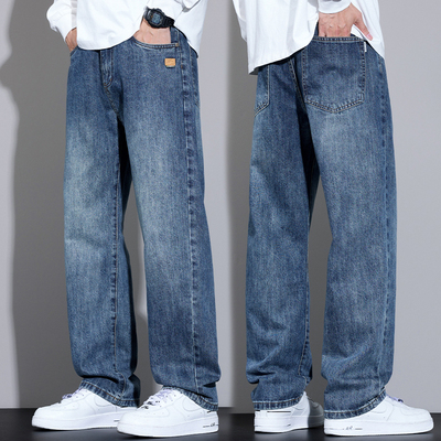 宽松阔腿牛仔裤男士2025冬季新款