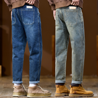 牛仔裤男士秋冬季加绒保暖弹力
