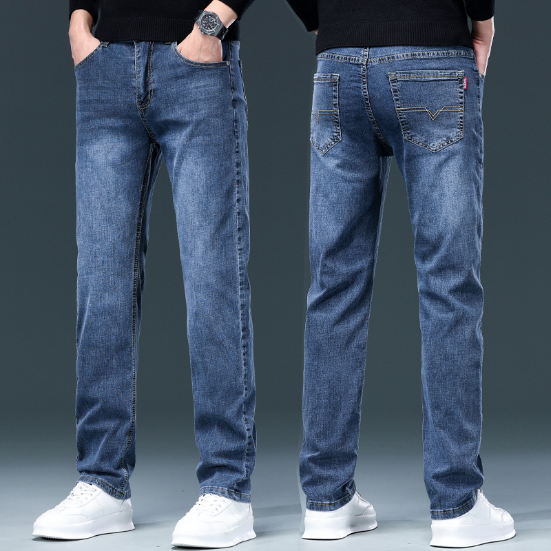 牛仔裤男士大码宽松直筒弹力秋季
