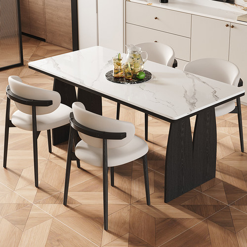 帕美迪意式极简岩板餐桌