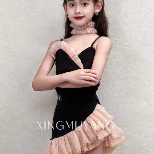 拉丁舞练功服女童2026新款高级感儿童表演演出服网红日常专业夏季