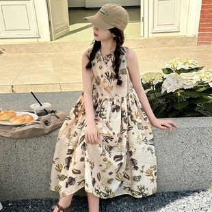 潮流甜美 夏装 2025新款 女儿童碎花裙小清新精致百搭ins风夏款 夏季