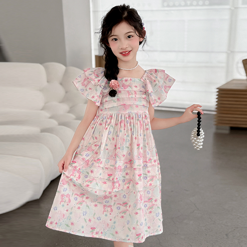 女生夏季裙子连衣裙森系韩版搭配夏装经典夏款碎花裙新品甜酷潮童