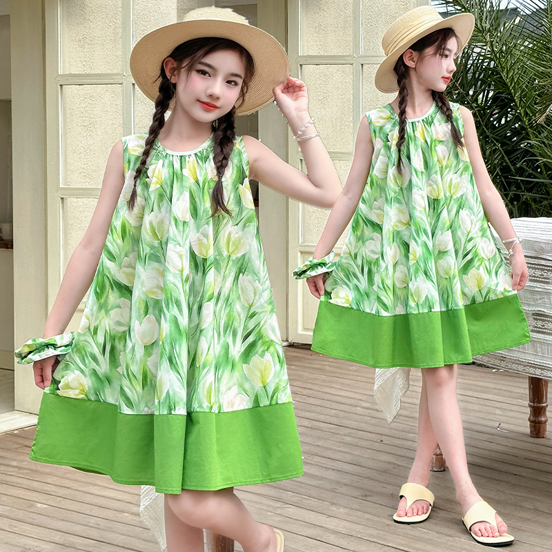 2025甜美小清新薄款女碎花连衣裙儿童服饰韩版潮范高端小翠花百搭