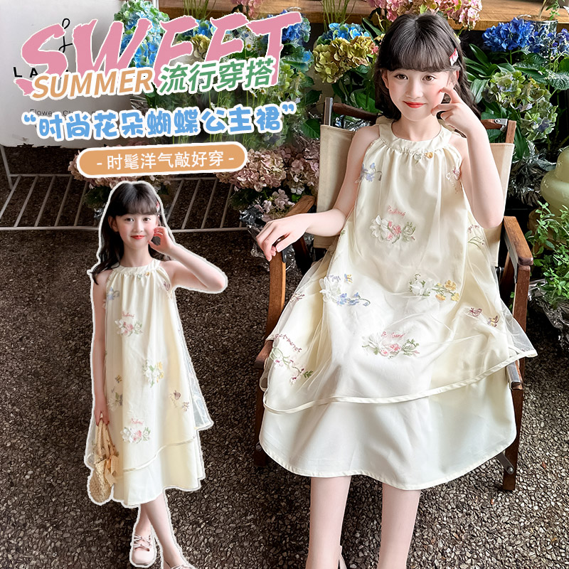 雪纺碎花连衣裙夏季薄款服装女童经典潮童韩范夏装流行甜美小翠花