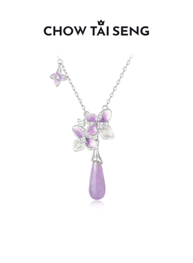 【生日礼物】周大生紫藤花项链