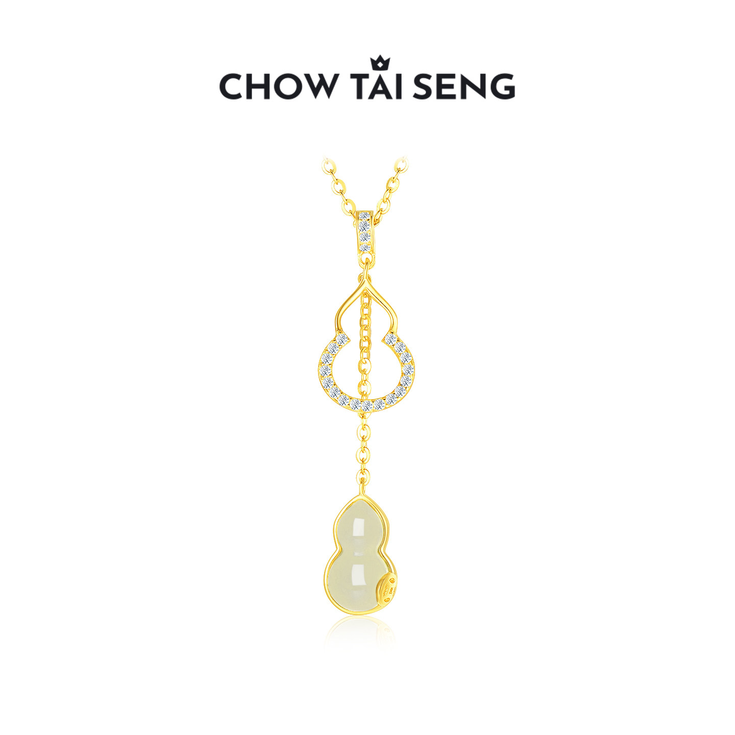 周大生葫芦和田玉纯银项链女白玉福禄新中式国风生日礼物送女友