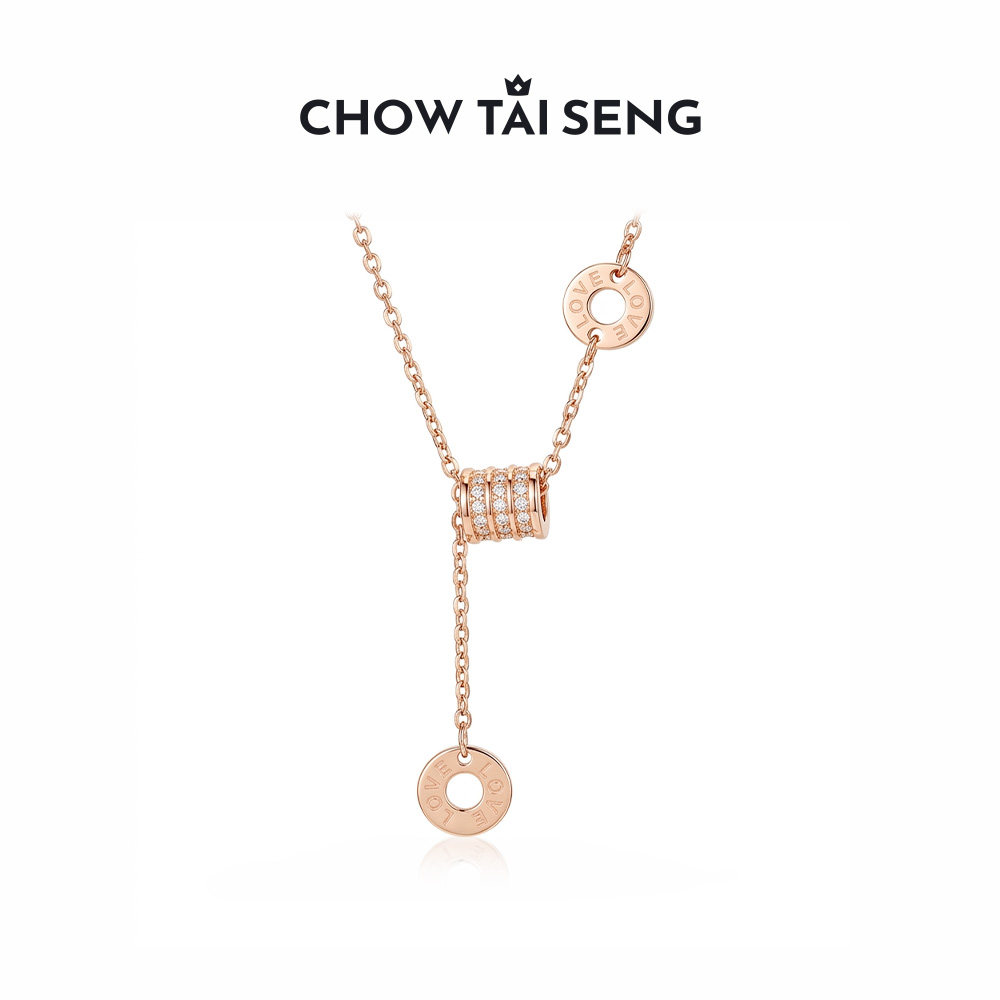 周大生小蛮腰项链女轻奢小众高级感S925纯银锁骨链生日礼物送女友