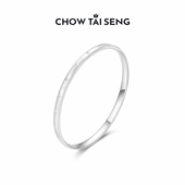 周大生璀璨拾光手镯S990纯银送妈妈女款 精致实心镯生日礼物送女友