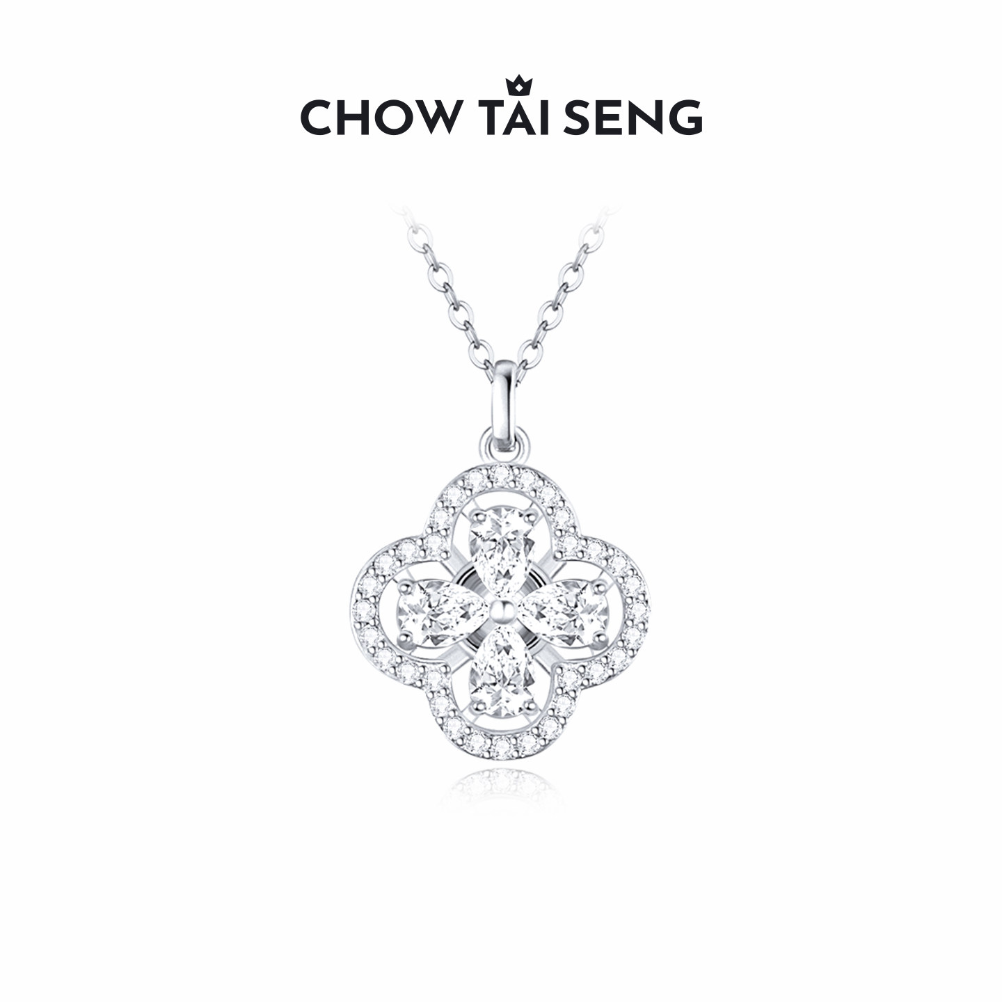 周大生四叶草项链纯银女轻奢新款设计高级感锁骨链生日礼物送女友