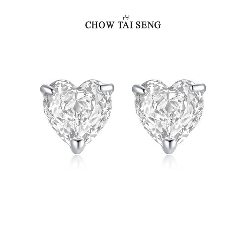 【圣诞礼物】周大生爱心耳钉款