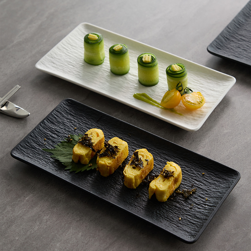 米立风物点心盘家用托 托盘长方形盘子高级感牛排餐盘轻奢西餐陶