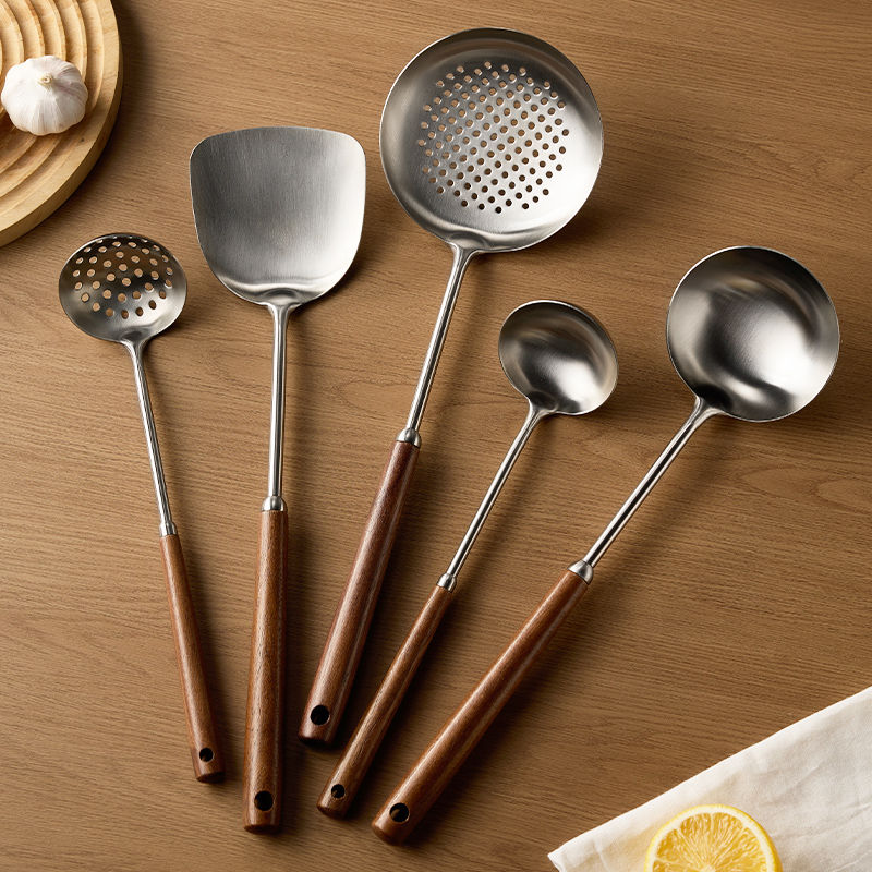 米立风物不锈钢铲锅铲套装全套家用厨房勺子炒菜铲食品级漏勺汤勺