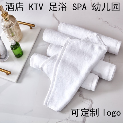 民宿酒店幼儿园KTV餐厅厨房抓锅专用纯棉白色四方小方巾抹布定制
