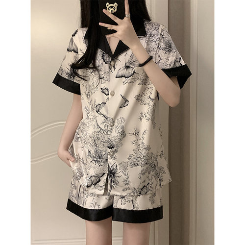 新款女夏季薄款冰丝甜美轻奢短袖学生宿舍可外穿