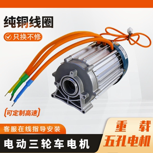 电动三轮车电机60V纯铜五孔大功率直流无刷电动机3000W马达配件