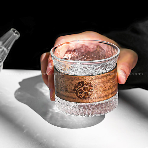 中式高硼硅玻璃杯茶杯耐高温水杯