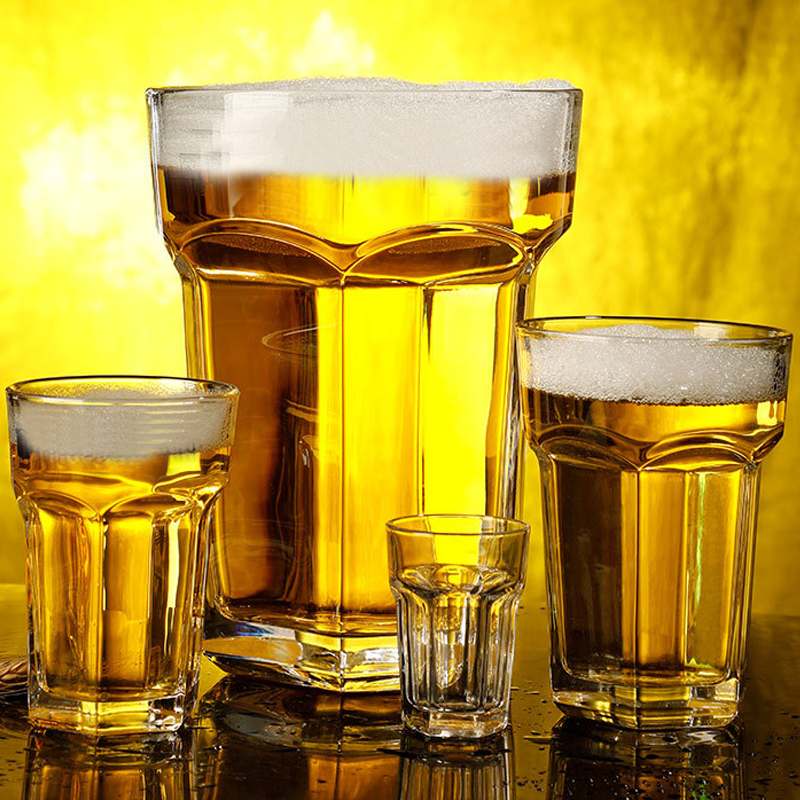大容量啤酒杯家用特大号商用酒杯精酿大号敬酒杯玻璃800ml/4L/500