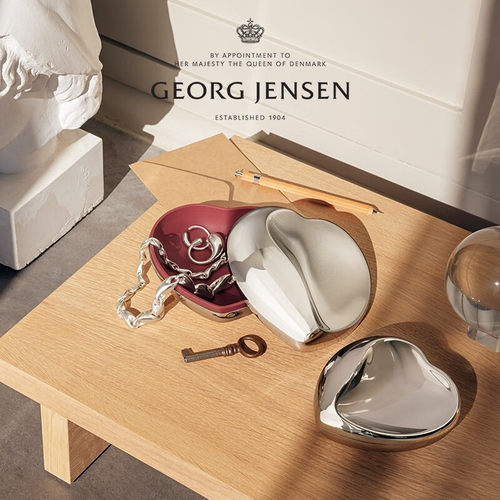 Georg Jensen乔治杰生心形首饰橡木收纳盒置物桌面摆件乔迁礼物