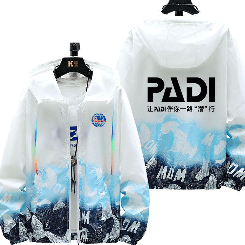 PADI潛水教練協(xié)CMAS世界潛聯(lián)會(huì)男女防曬衣服超薄夾克透氣外套上衣