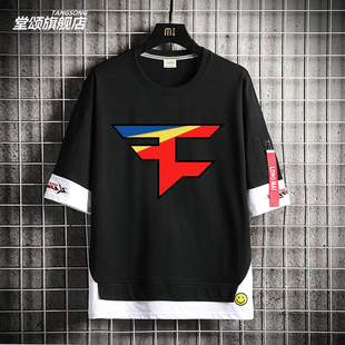 纯棉T恤 夏季 FaZe战队游戏CSGO比赛衣服RAIN宽松短袖 休闲百搭半袖