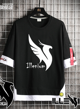 凤凰之子纯棉短袖ILLENIUM电音EDM周边飘带T恤男女宽松半袖衣服潮