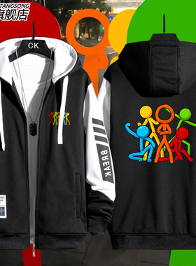 AlanBecker火柴人五色组+Alan开衫外套男士连帽夹克宽松上衣服潮