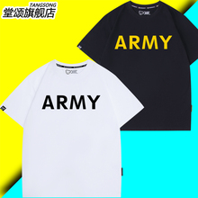 美军US ARMY印花t恤陆军体能训练圆领短袖纯棉军迷战术衣服美式夏