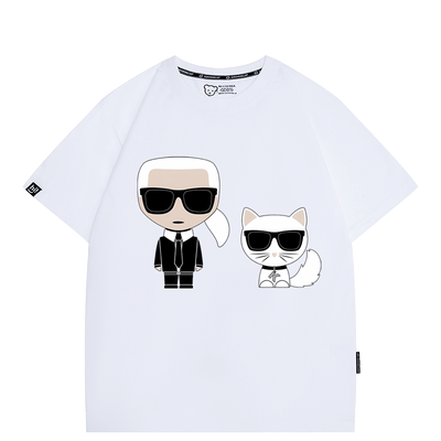 卡尔·拉格斐老佛爷墨镜猫咪短袖