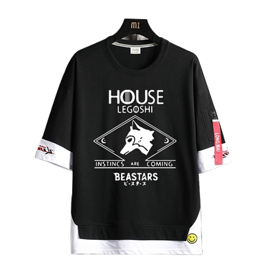 动物狂想曲BEASTARS衣服雷格西路易印象短袖男女夏季纯棉飘带T恤