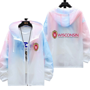 威斯康星大学麦迪逊分校防晒衣UW–Madison纪念留学生防晒服外套
