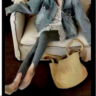 女复古风显瘦显腿长网红款 80D无缝一字裆踩脚打底裤 新款 2026春季